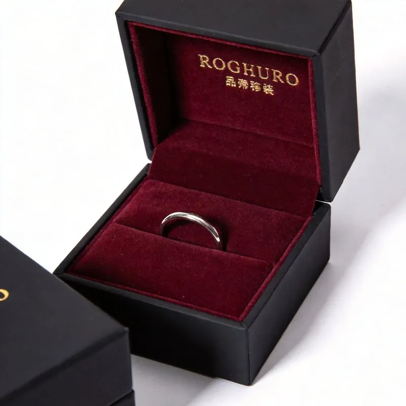 Double-Layer Velvet Jewelry Box with Magnetic Flap Ring Earring Display